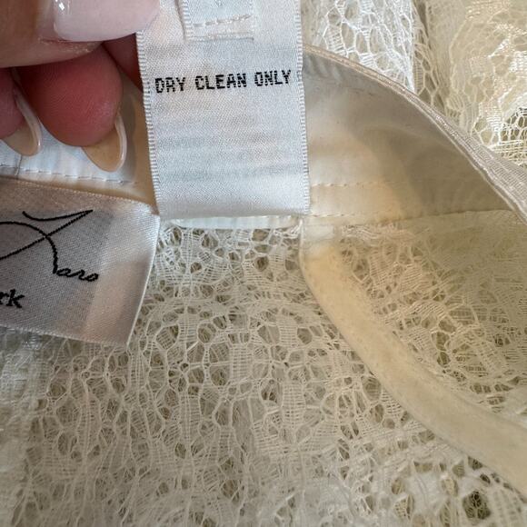 Anthropologie Byron Lars Beauty Mark White Button Up Lace Dress Nude Slip Sz2 - Picture 6 of 16